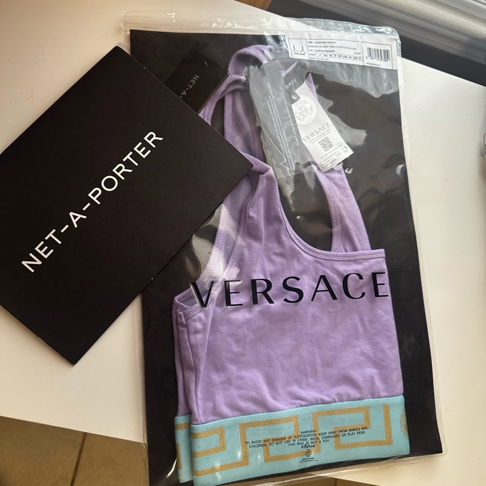 Versace stretch cotton jersey bra
